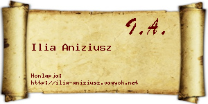 Ilia Aniziusz névjegykártya